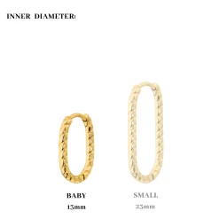 Oval Twisted Hoops Baby Silber
