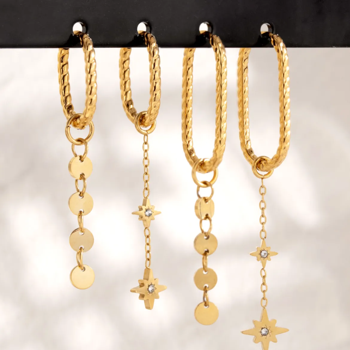 Oval Twisted Hoops Small Gold