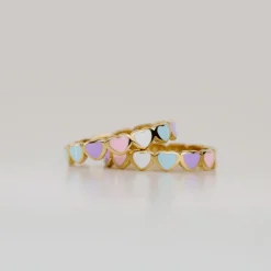 Pastel Hearts Ring Silber