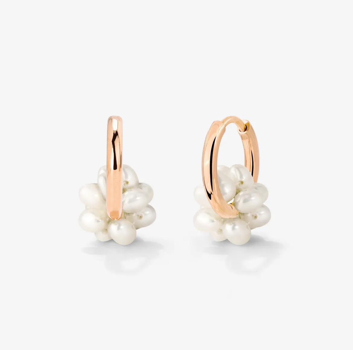 Pearl Cluster Hoops Roségold