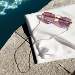 Pearly Sunglasses Chain Gold