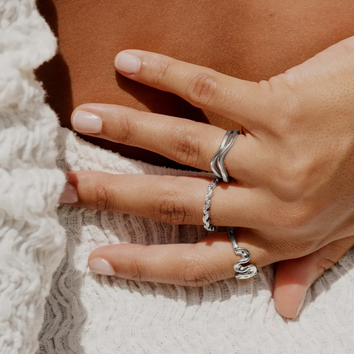 Petal Line Ring Silber