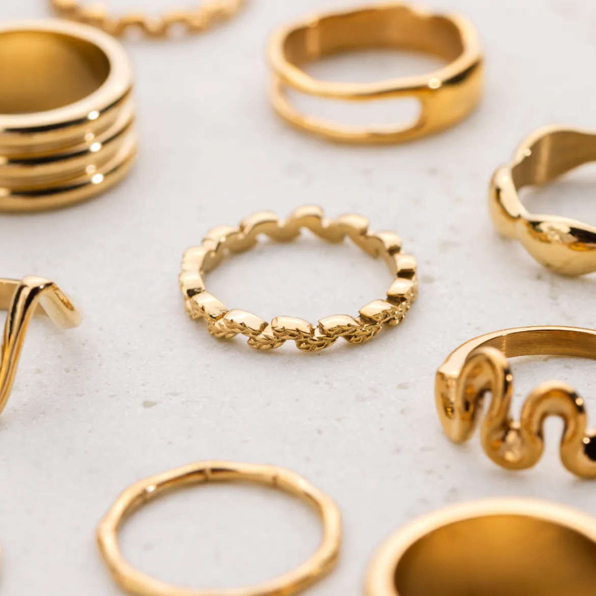 Petal Line Ring Silber