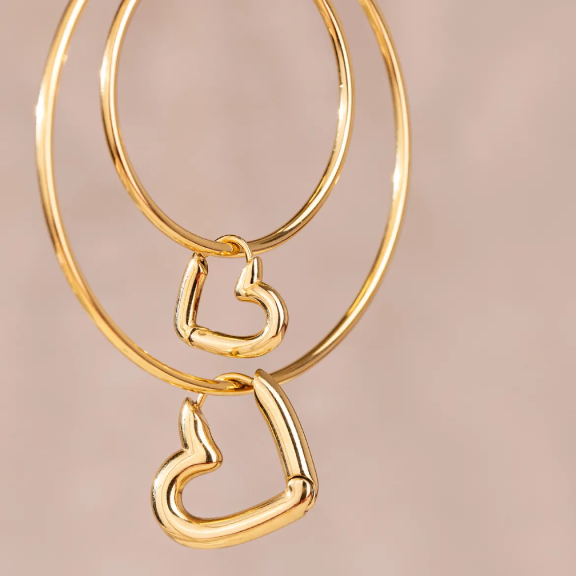 Phat Heart Hoops Large Gold