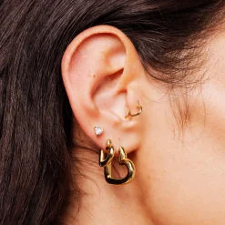 Phat Heart Hoops Large Gold