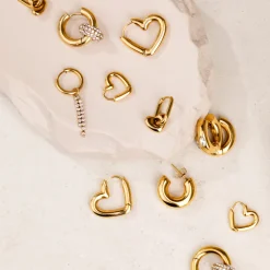 Phat Heart Hoops Large Gold
