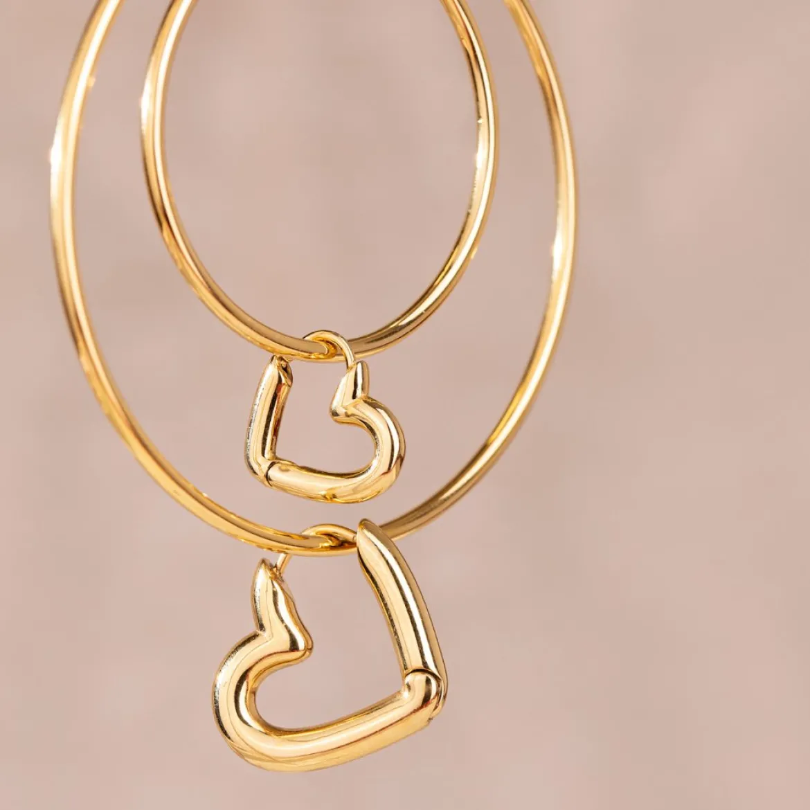 Phat Heart Hoops Small Gold