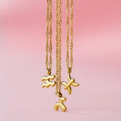 Pisces Bubble Necklace Gold