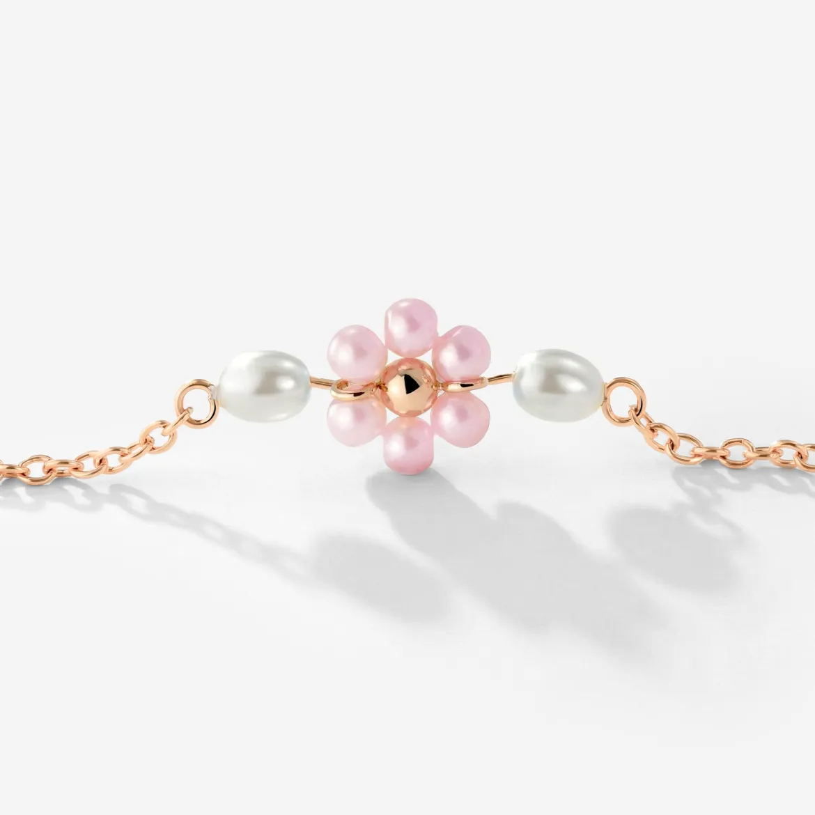 Pretty Pink Daisy Necklace Roségold