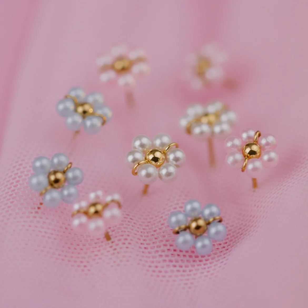 Pretty Pink Daisy Studs Roségold