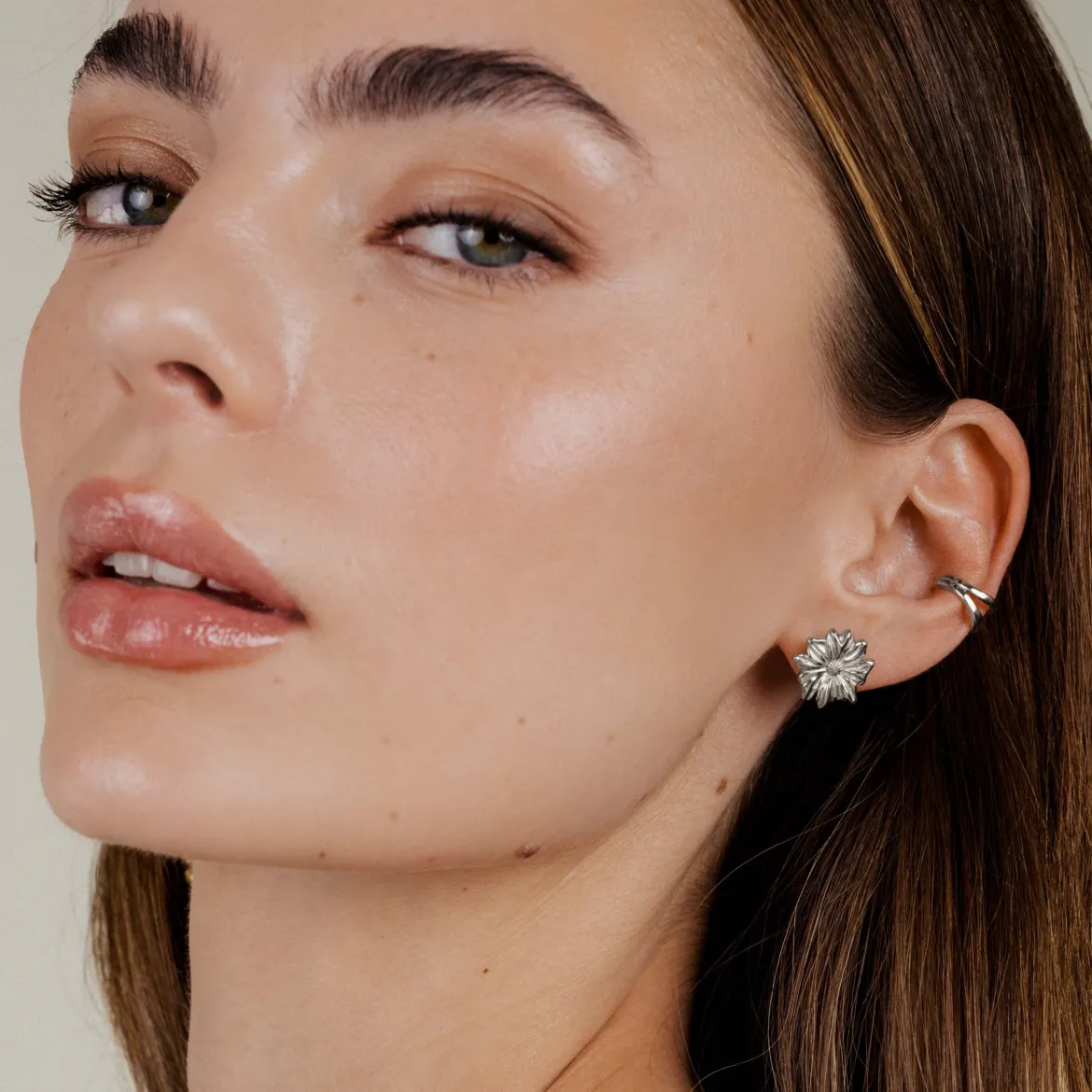 Pure Petal Studs Silber