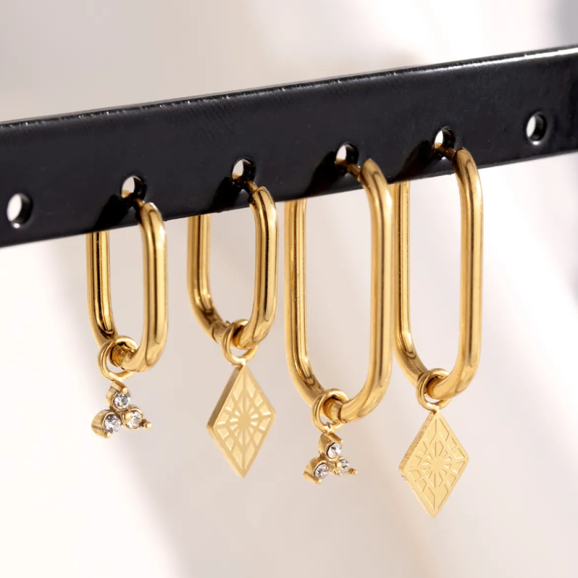 Rayos Oval Hoops Baby Roségold