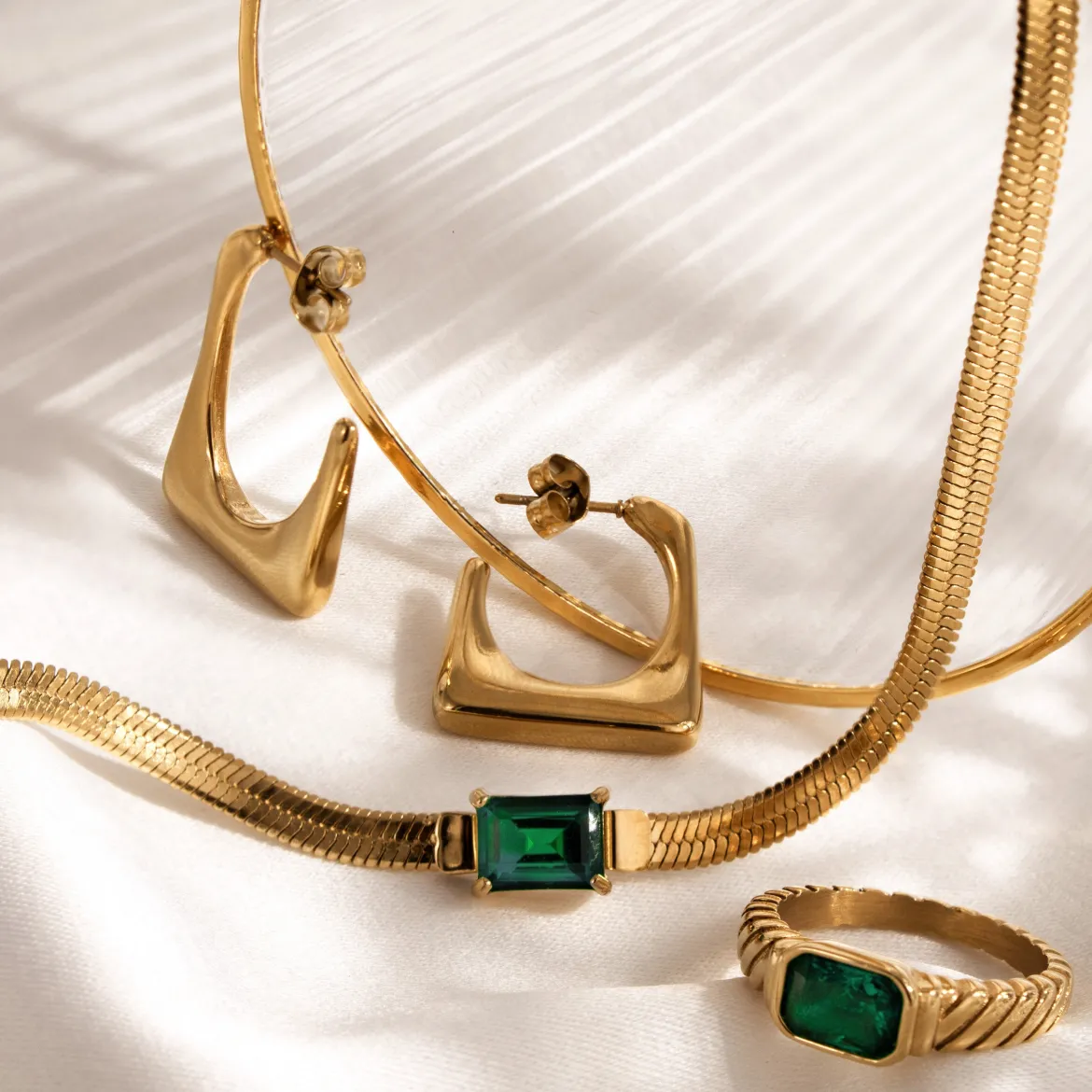 Rectangle Hoops Roségold