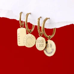 Rising Sun Hoop Set Medium Gold