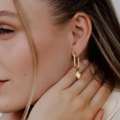 Rombo Oval Twisted Hoops Small Gold