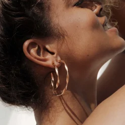 Sahira Hoop Studs Large Roségold