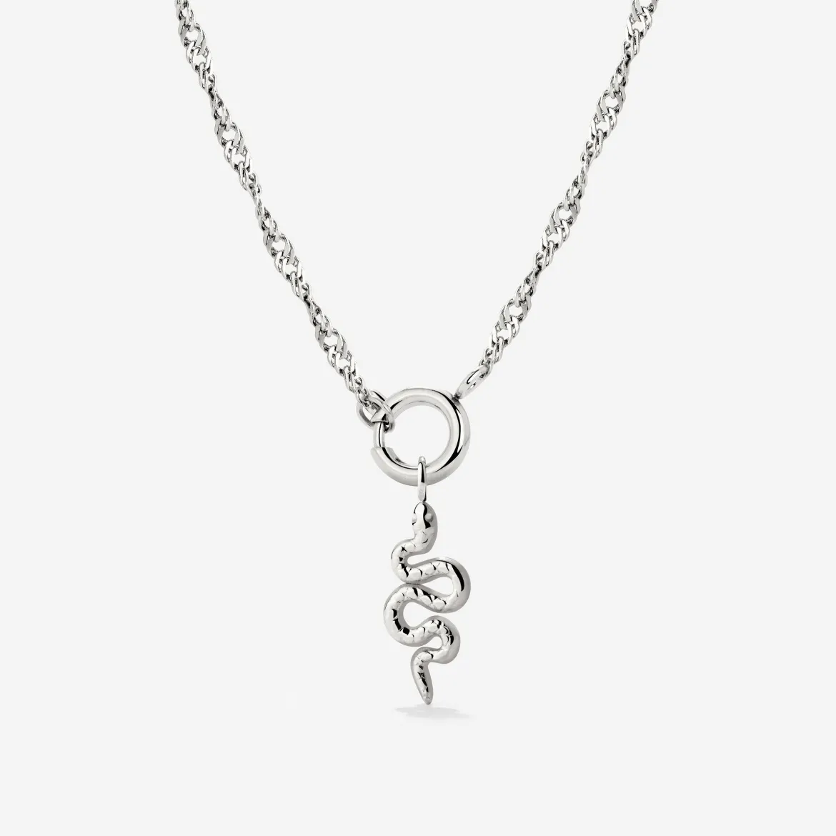 Serpent Singapore Chain Necklace Set Silber