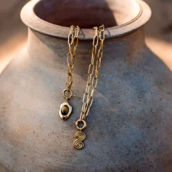 Serpent's Whisper Oval Links Necklace Set Silber