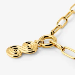 Serpent's Whisper Oval Links Necklace Set Gold