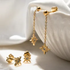 Shiny Ines Stud Earring Gold