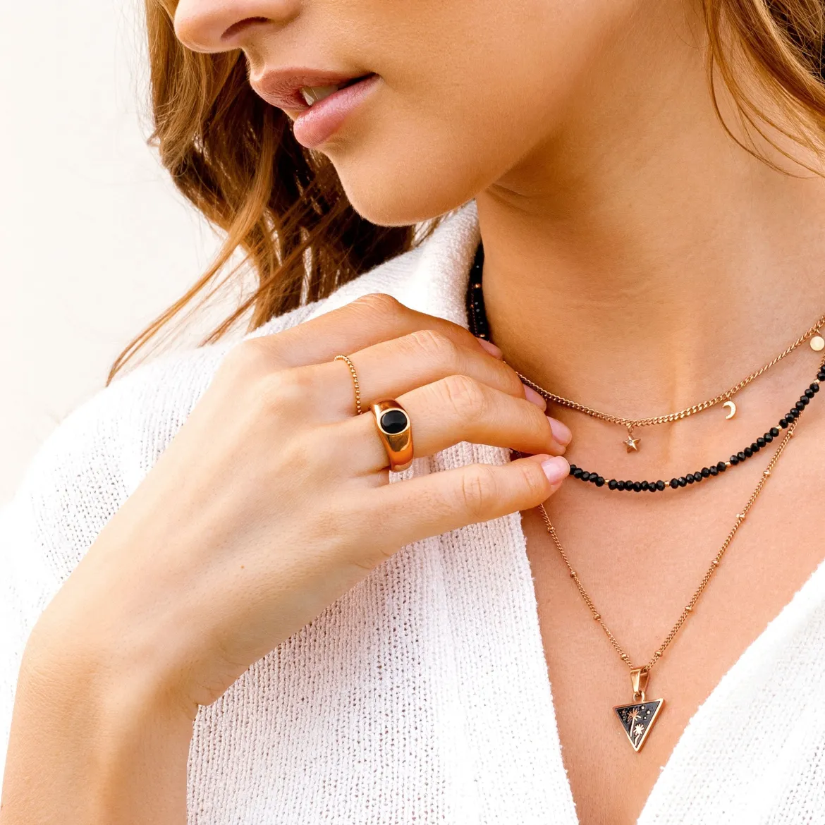 Signet Onyx Ring Roségold