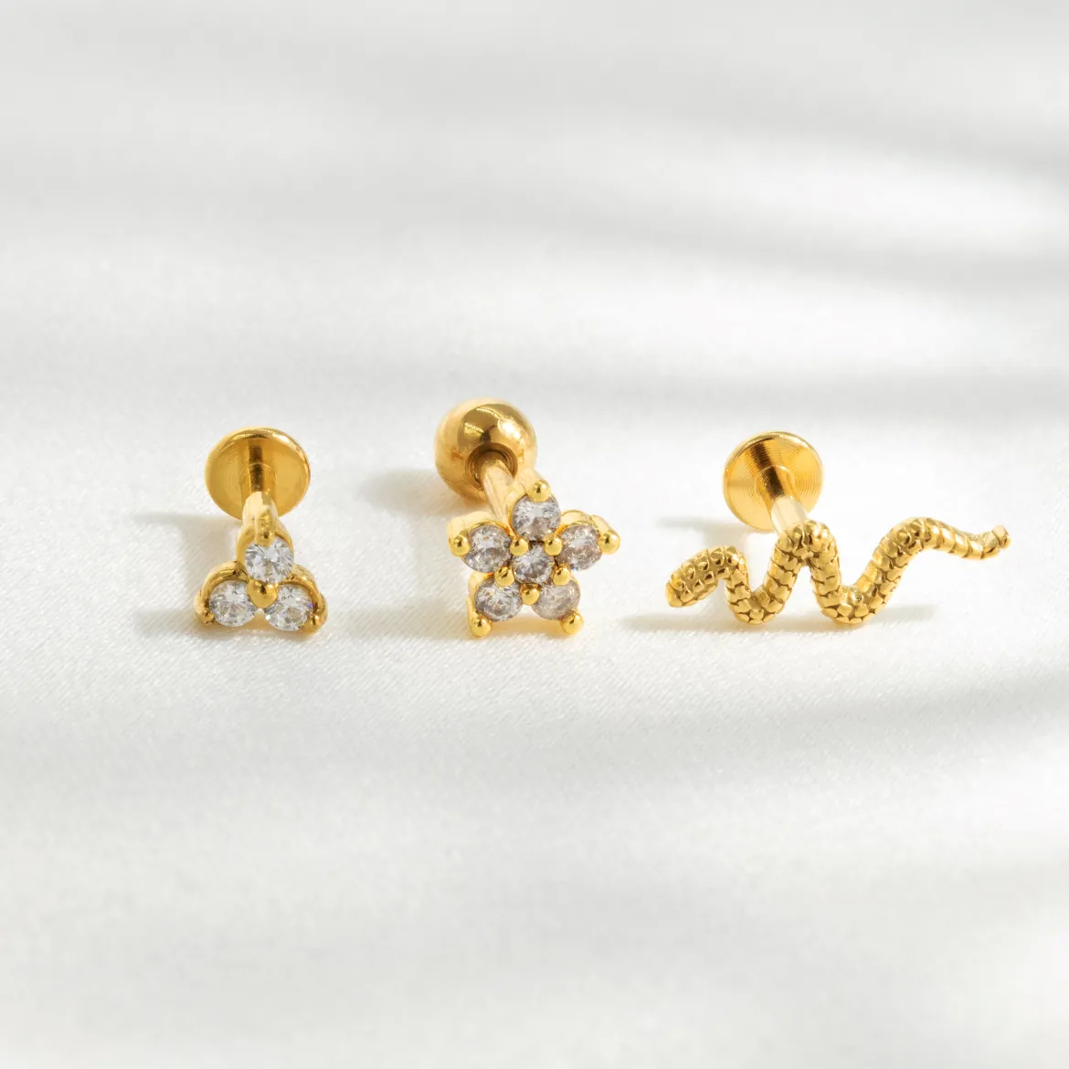 Snake Piercing Silber