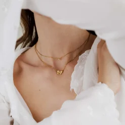 Solitaire Stone Choker Gold
