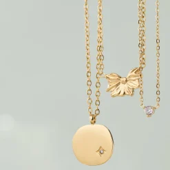 Solitaire Stone Choker Gold