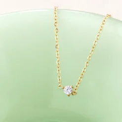 Solitaire Stone Choker Roségold
