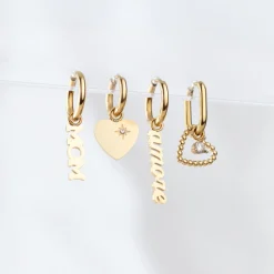 Sparkle Heart Hoop Set Baby Silber