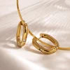Sparkle Oval Hoops Medium Gold
