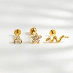 Sparkle Piercing Stud Roségold