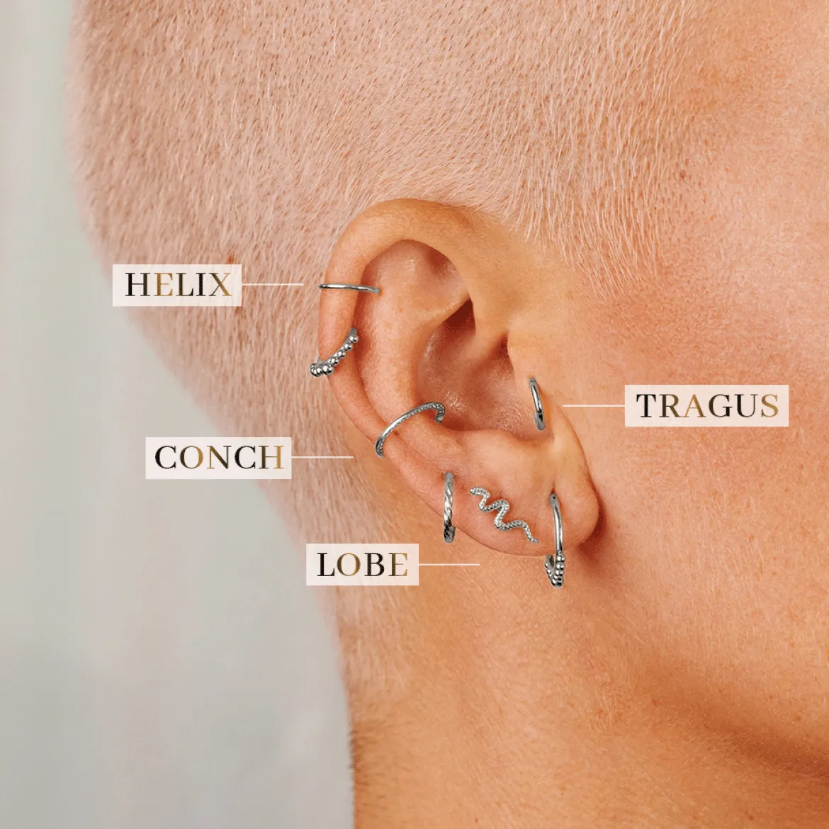 Sparkle Piercing Stud Silber