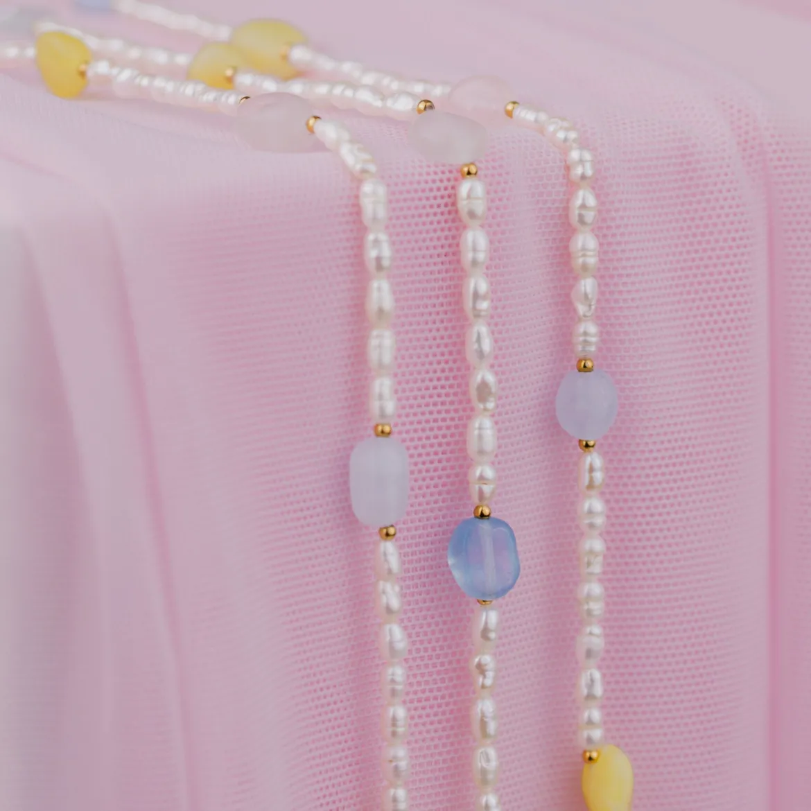 Spring Pastels Necklace Silber