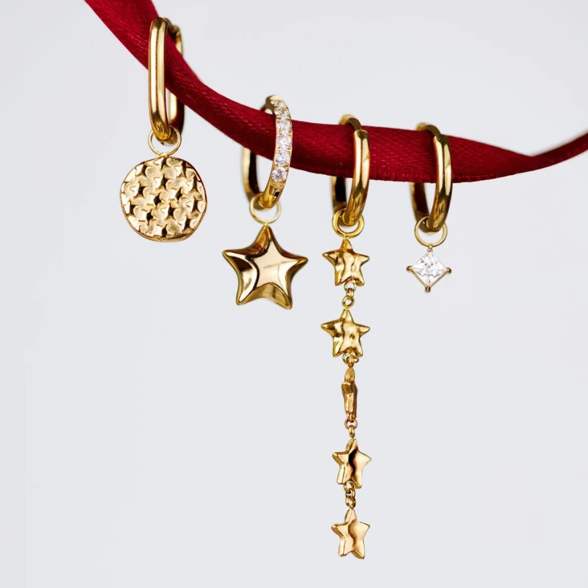 Starry Skies Oval Hoop Set Baby Roségold