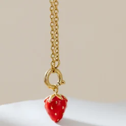 Strawberry Classic Chain Necklace Set Silber