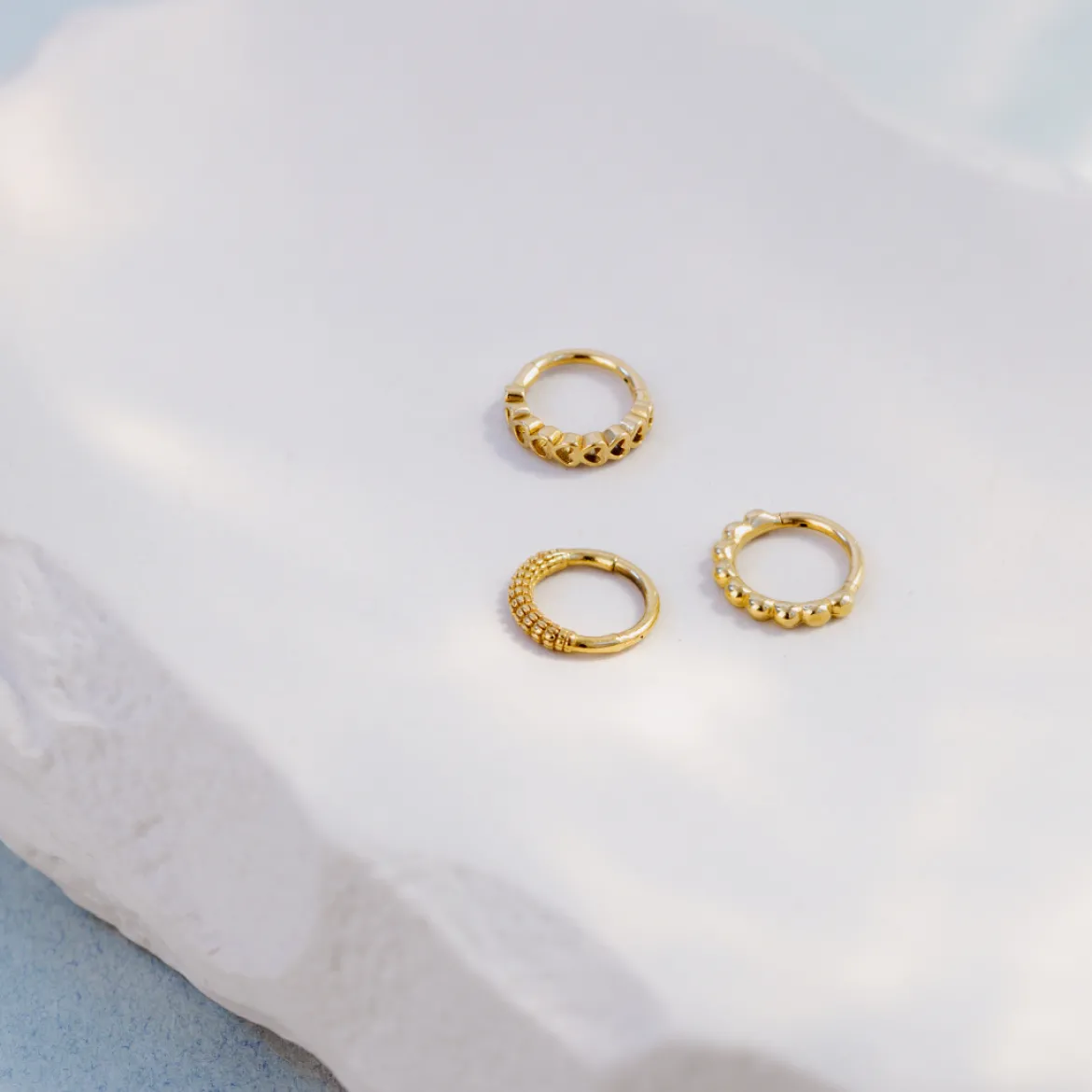 Striped Piercing Silber