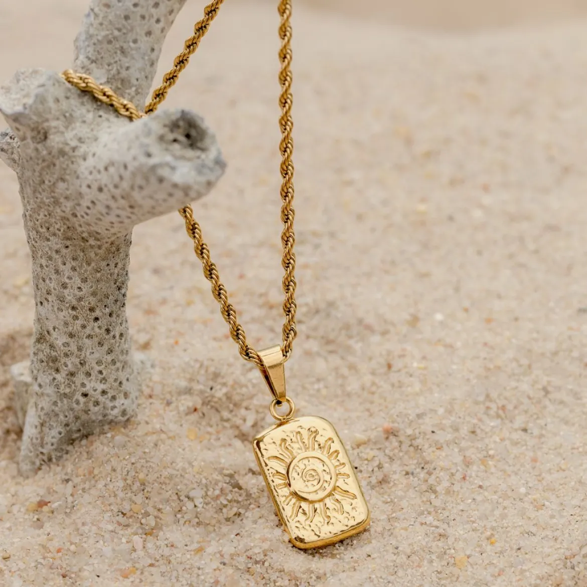 Sun Lover Pendant Necklace Roségold