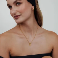 Sun Ray Singapore Chain Necklace Set Gold