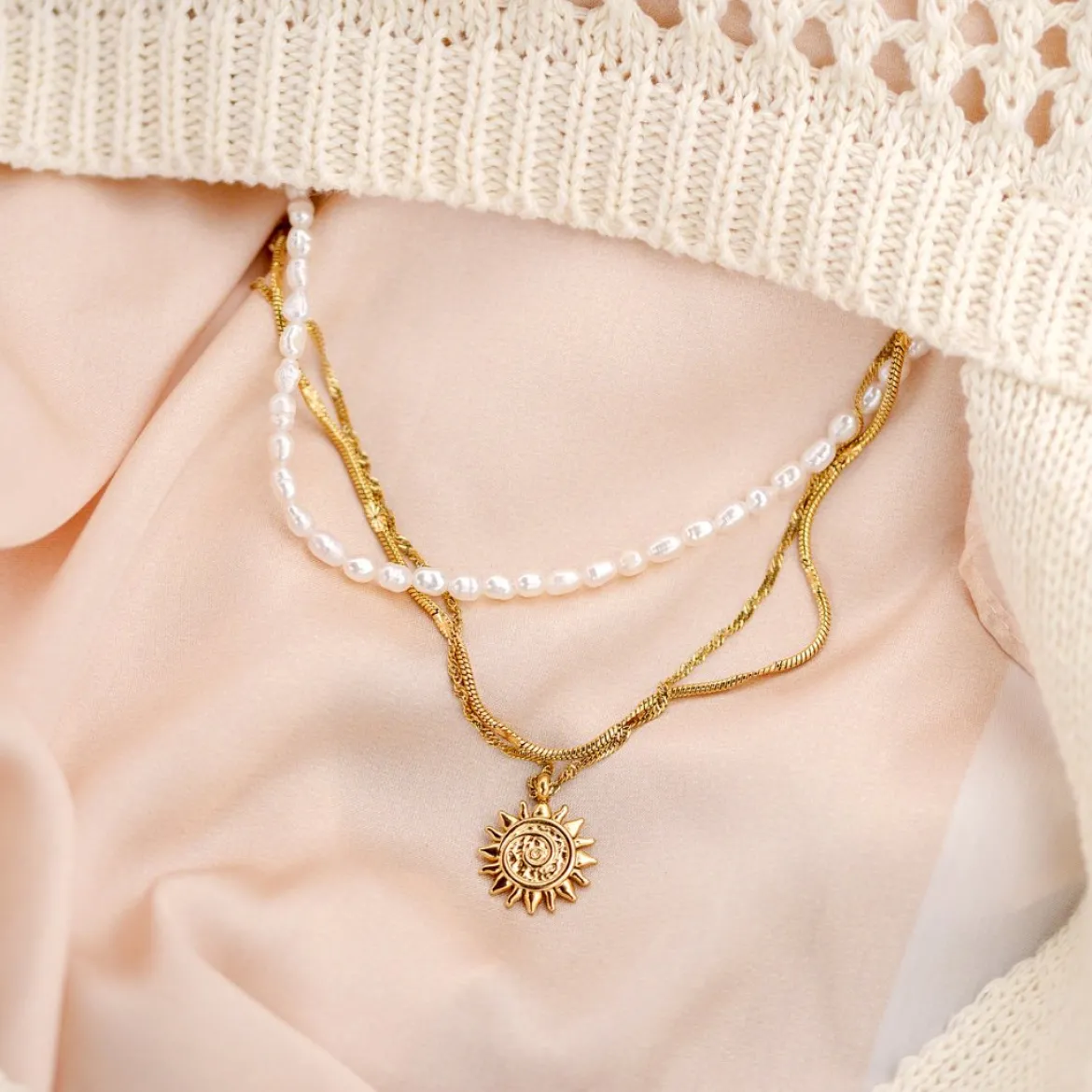 Sunny Swirl Necklace Silber