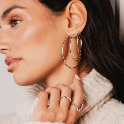 Super Maxi Hoops Silber