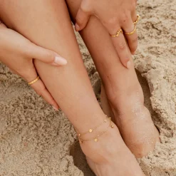 Swirl'n Double Anklet Gold