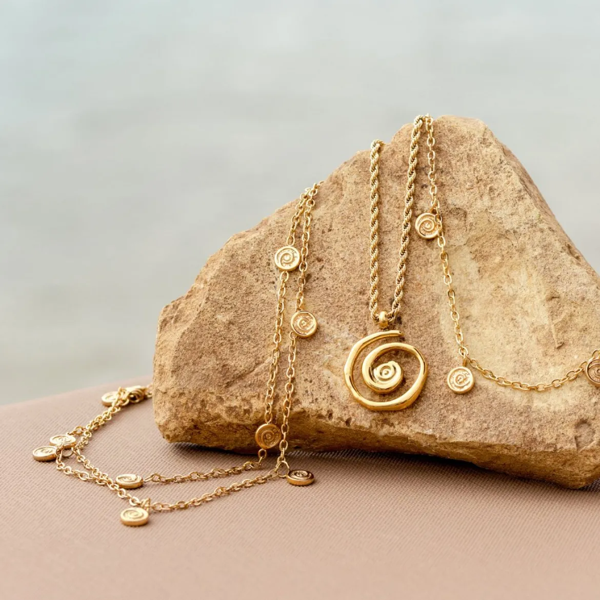 Swirl'n Double Anklet Gold