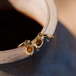 Tiger's Eye Hoop Set Small Roségold