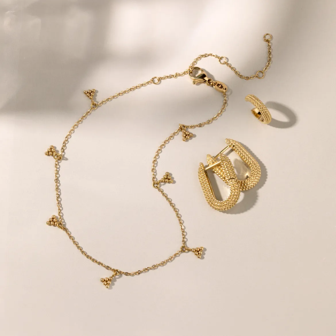 Tiny Beads Anklet Silber