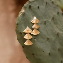 Triple Fan Studs Silber