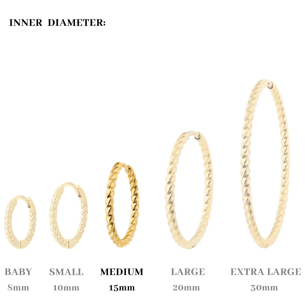 Twisted Hoops Medium Gold