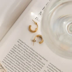 Winding Hoop Studs Roségold