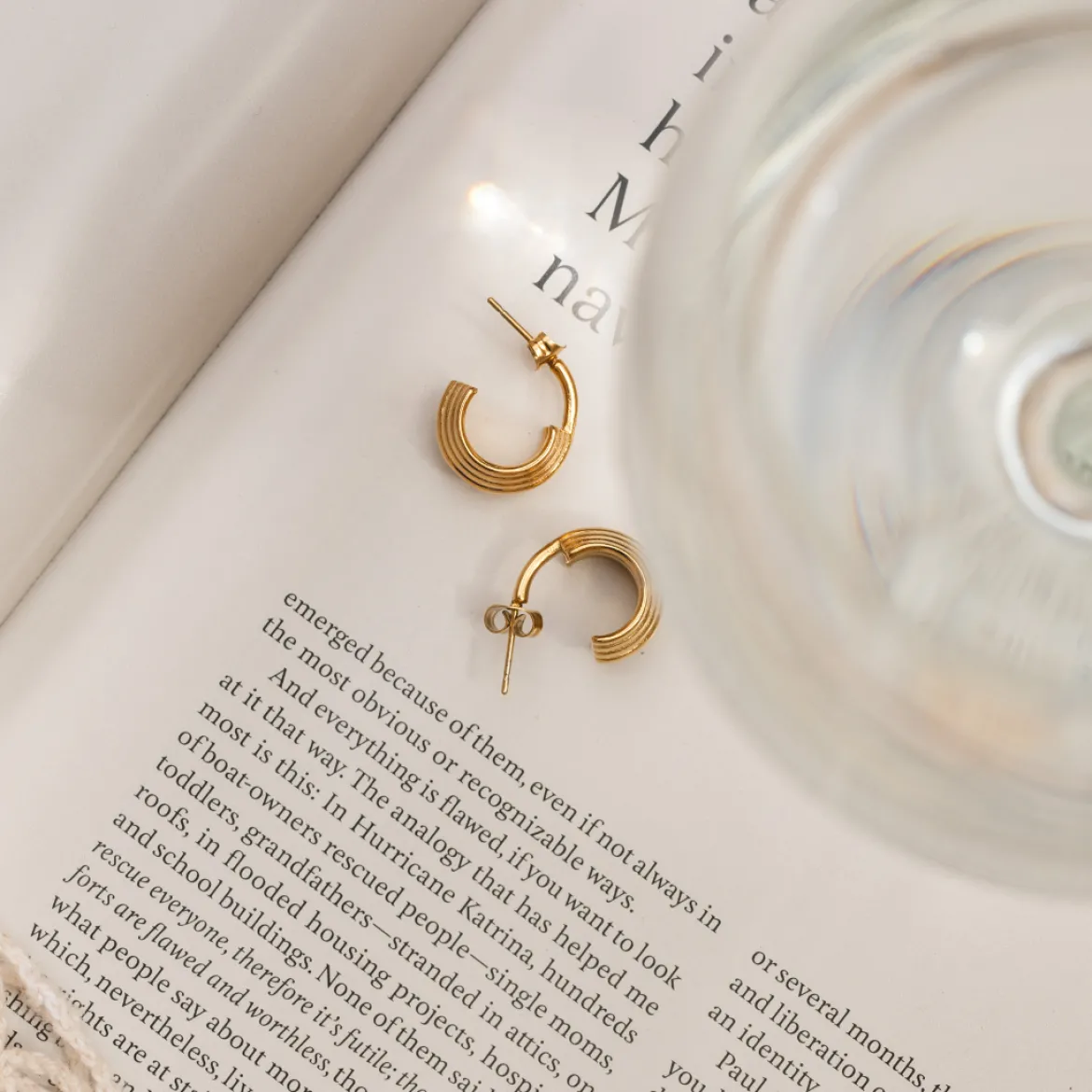 Winding Hoop Studs Roségold