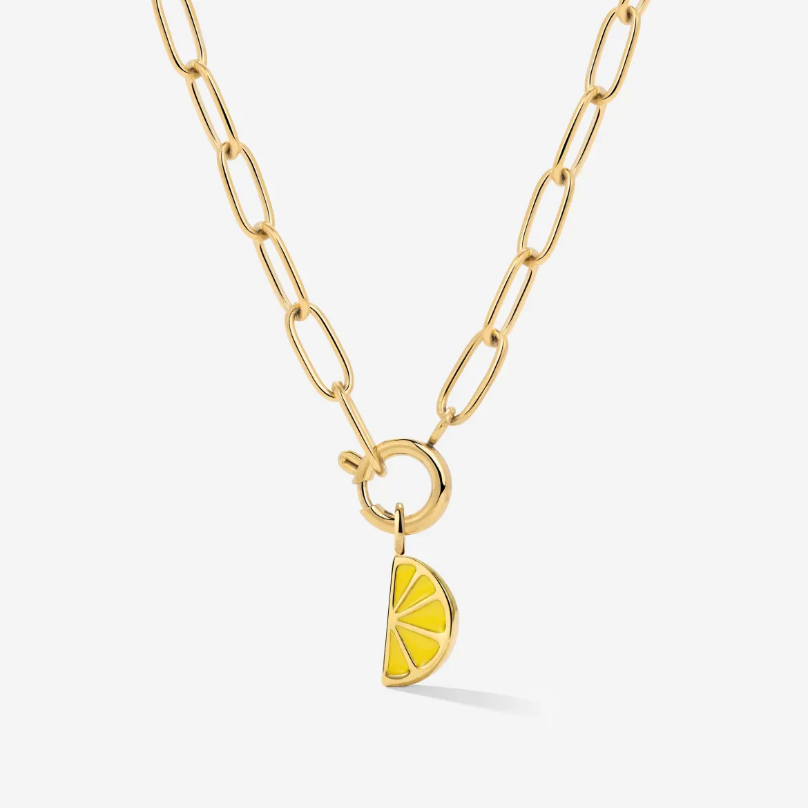 Zesty Oval Links Necklace Set Gold